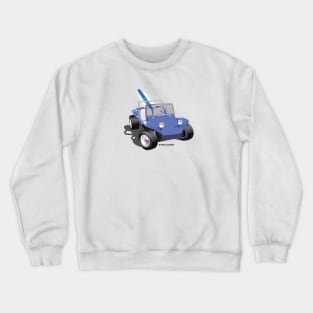 Blue Dune Buggy with Surfboard Front Crewneck Sweatshirt